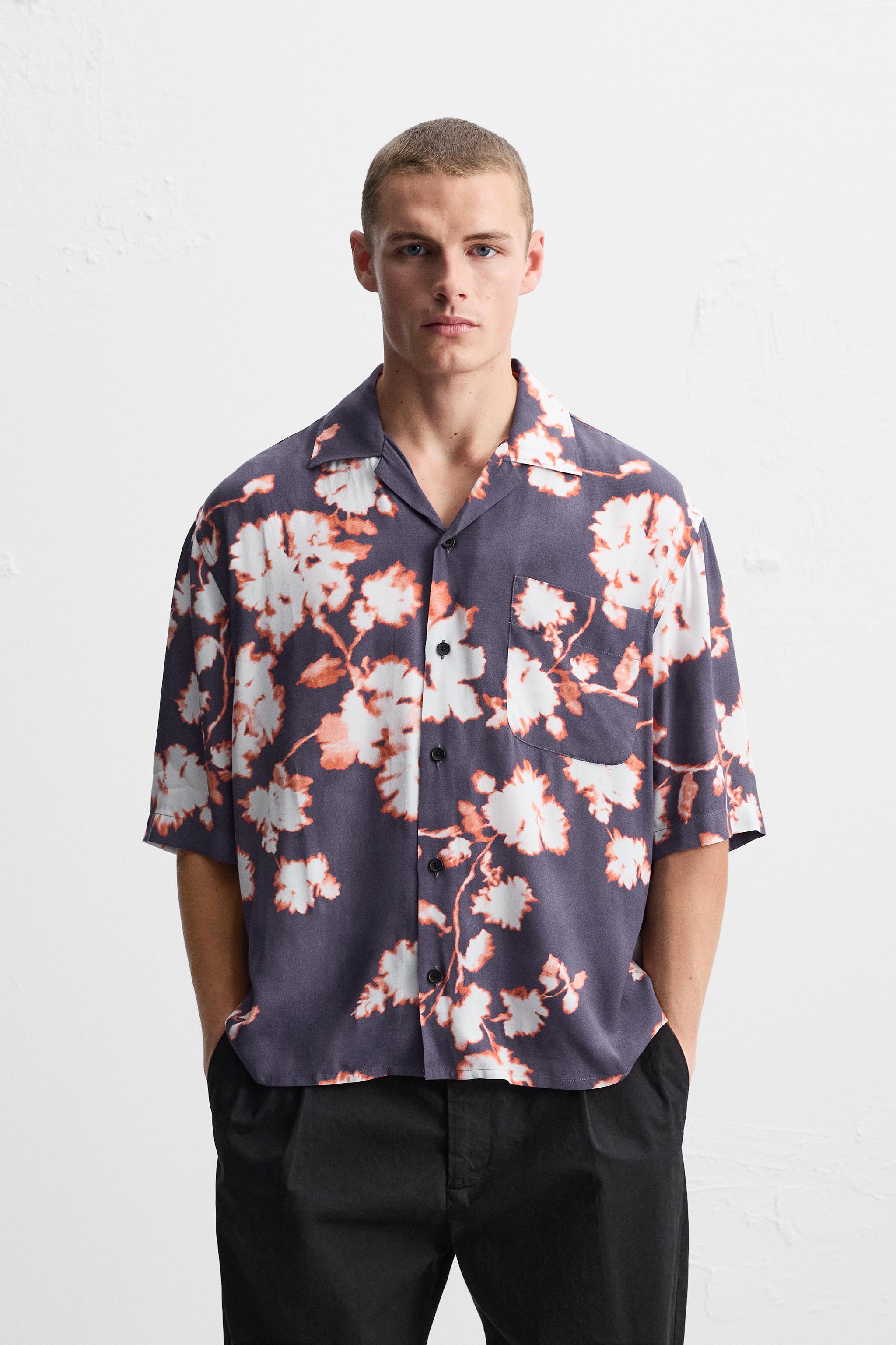 Camisa floral zara sale