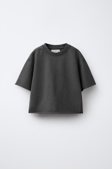 FADED-EFFECT JOGGING T-SHIRT - Dark grey by Zara