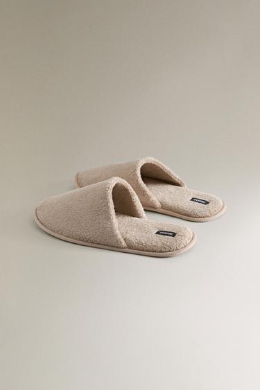 Zara TERRY BATHROOM SLIPPERS - Beige