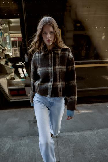 30% WOOL CHECK JACKET - Black by Zara - Image 0