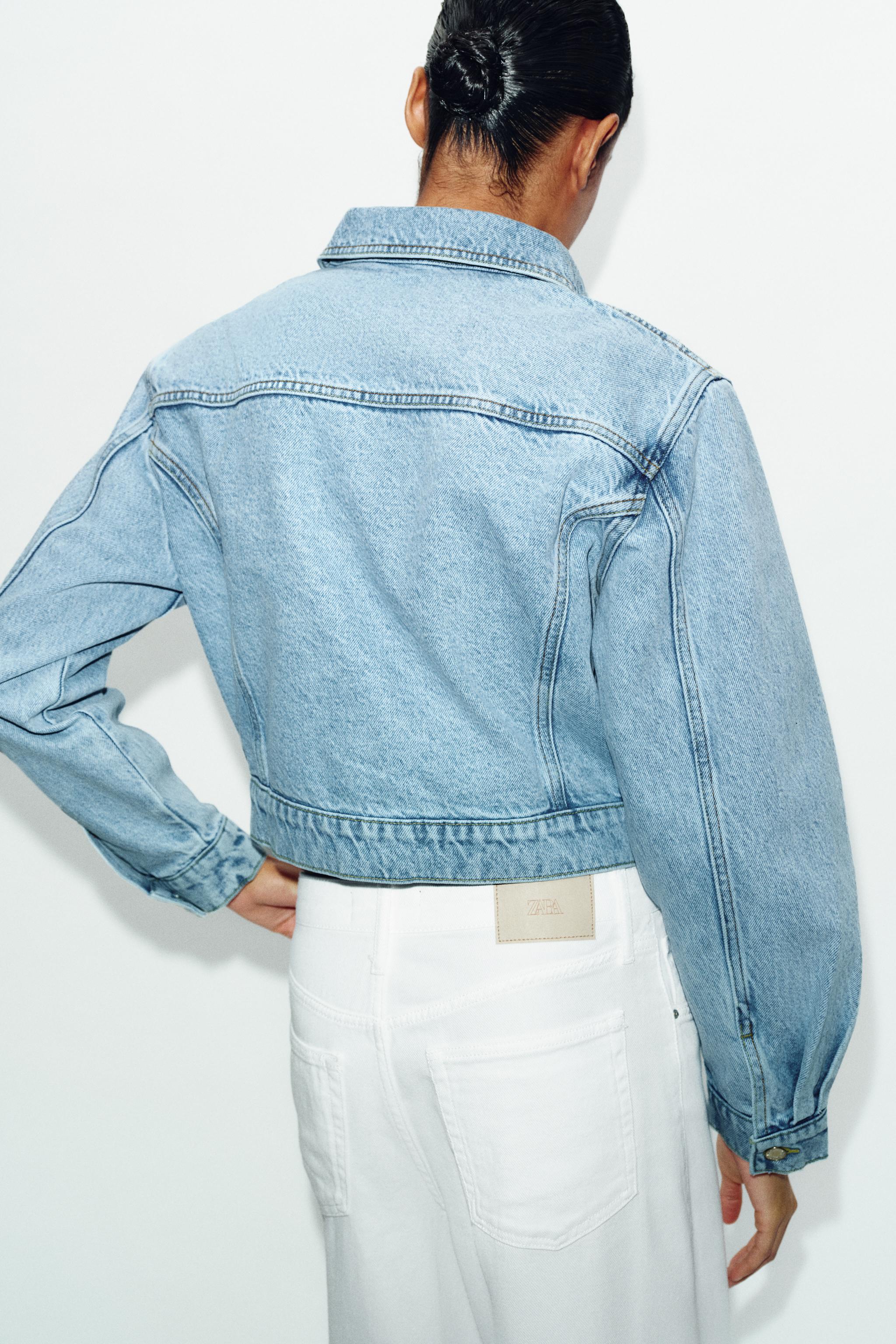 Z1975 クロップドデニムジャケット - ミディアムブルー | ZARA Japan