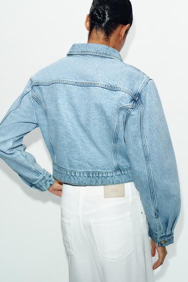 BLOUSAON COURT DENIM ÉPAULETTES Z1975 - Bleu moyen de Zara - Image 4