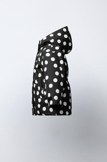 VESTE RÉSISTANTE À L'EAU ET COUPE-VENT À POIS - Noir de Zara - Image 2