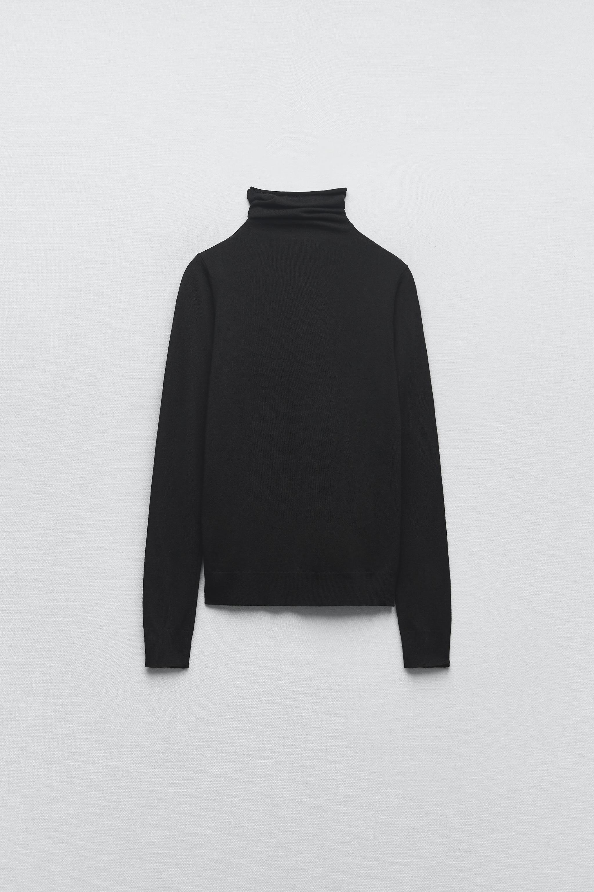 Zara black roll outlet neck jumper