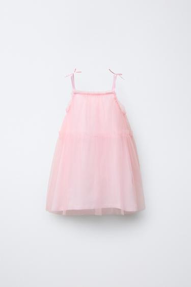TULLE DRESS WITH BOWS - Pink by Zara