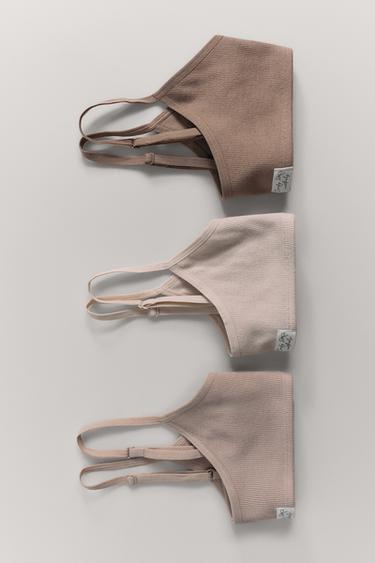 AGES 9-14 / THREE-PACK OF LABEL TOPS - camel by Zara