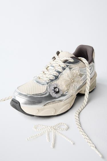 BASKETS SPORTIVES FANTAISIE - Argent de Zara - Image 2