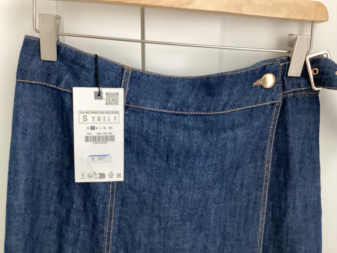 DENIM LINEN BLEND SKIRT - Image 2