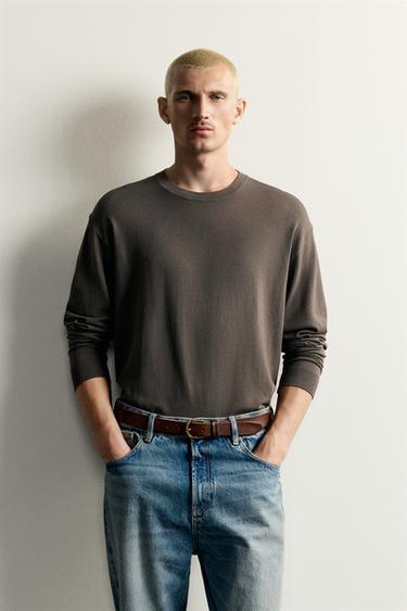 BASIC REGULAR FIT JUMPER - Dark brown by Zara