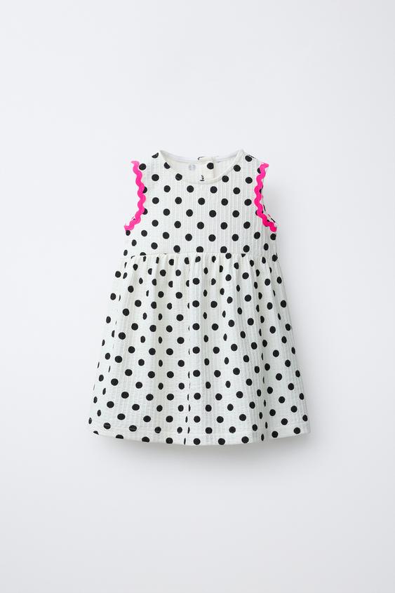CONTRAST DOTS DRESS - Ecru by Zara - Image 0