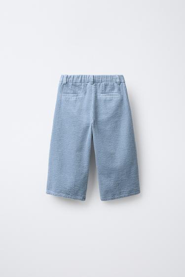 PANTALON DROIT EN VELOURS CÔTELÉ BENSIMON ® X ZARA - Bleu de Zara - Image 1