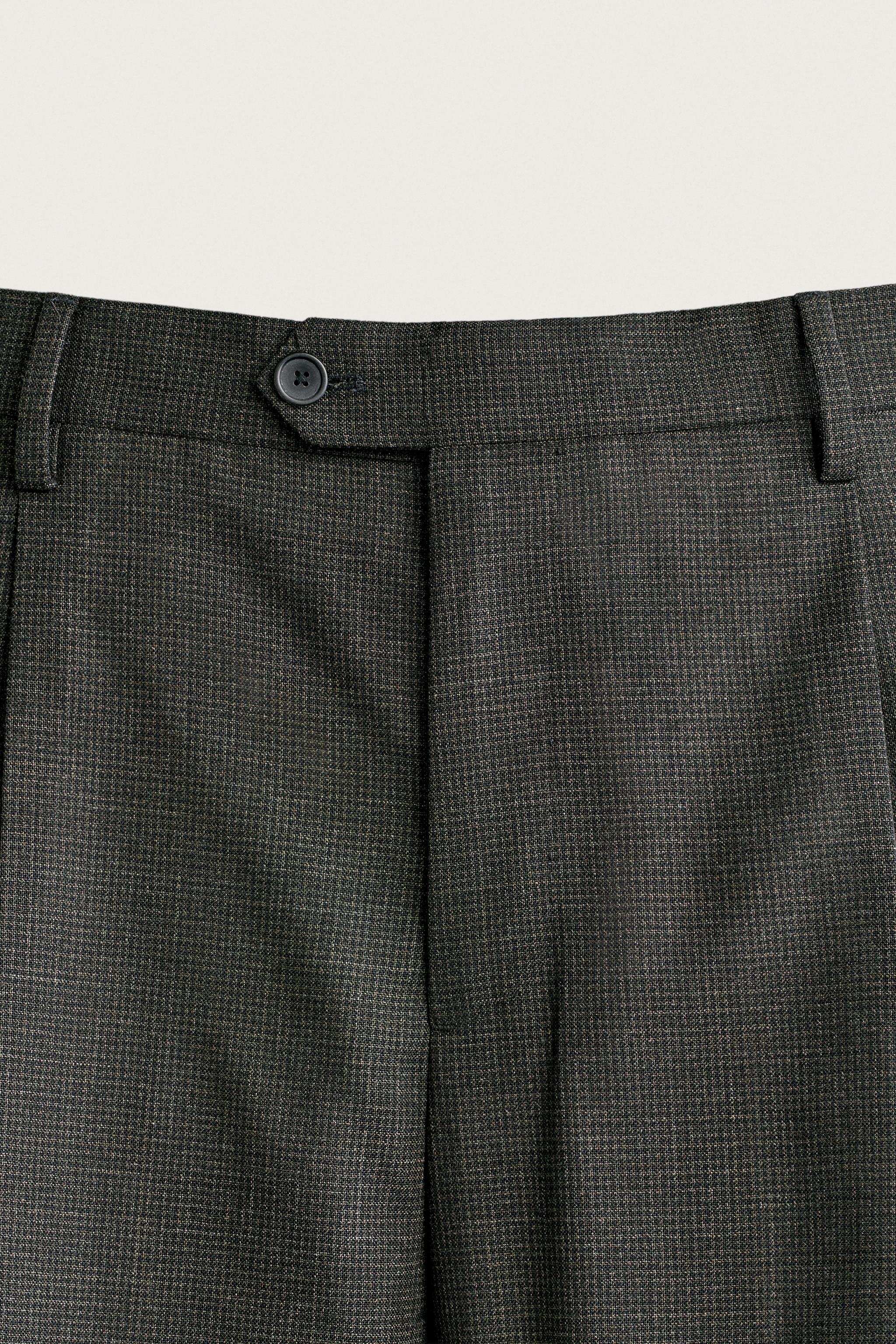 PANTALON DE COSTUME PIED-DE-POULE 100 % LAINE
