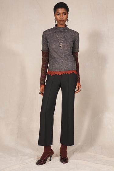 JERSEY LANA COMBINADO JACQUARD LIMITED EDITION - Gris antracita de Zara