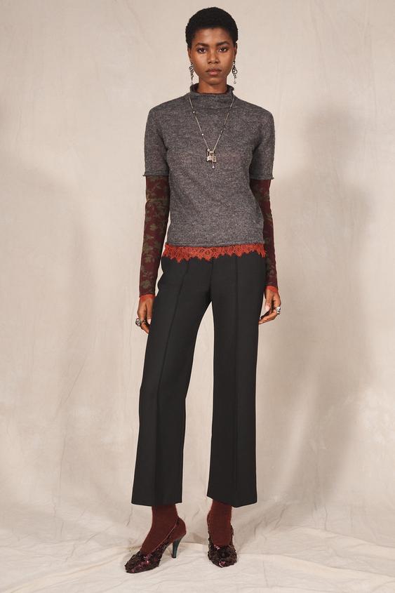 LIMITED EDITION WOOL COMBINED JACQUARD JUMPER - Anthracite grey by Zara - Image 0