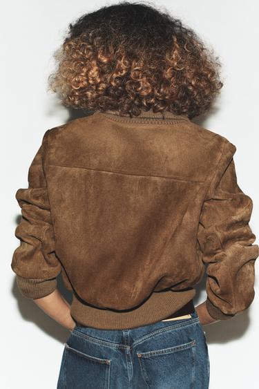 VESTE BOMBER COL MONTANT CÔTELÉ - Beige clair de Zara - Image 3