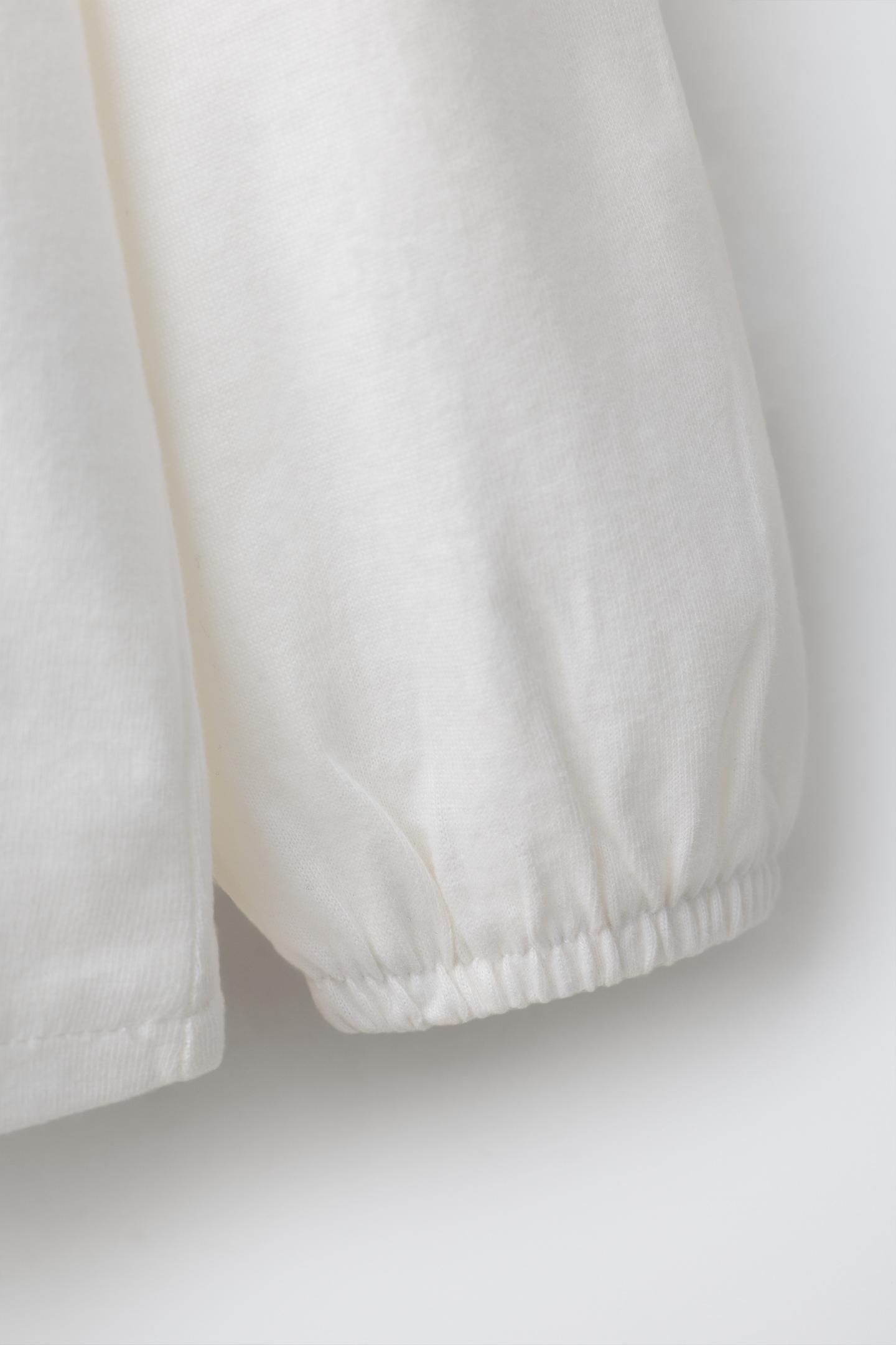 Детская футболка Zara Embroidered Peter Pan Collar, цвет: Устричный белый — фото 3