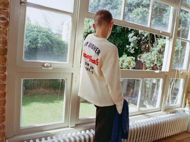 TEXT PRINT T-SHIRT — Oyster-white 1