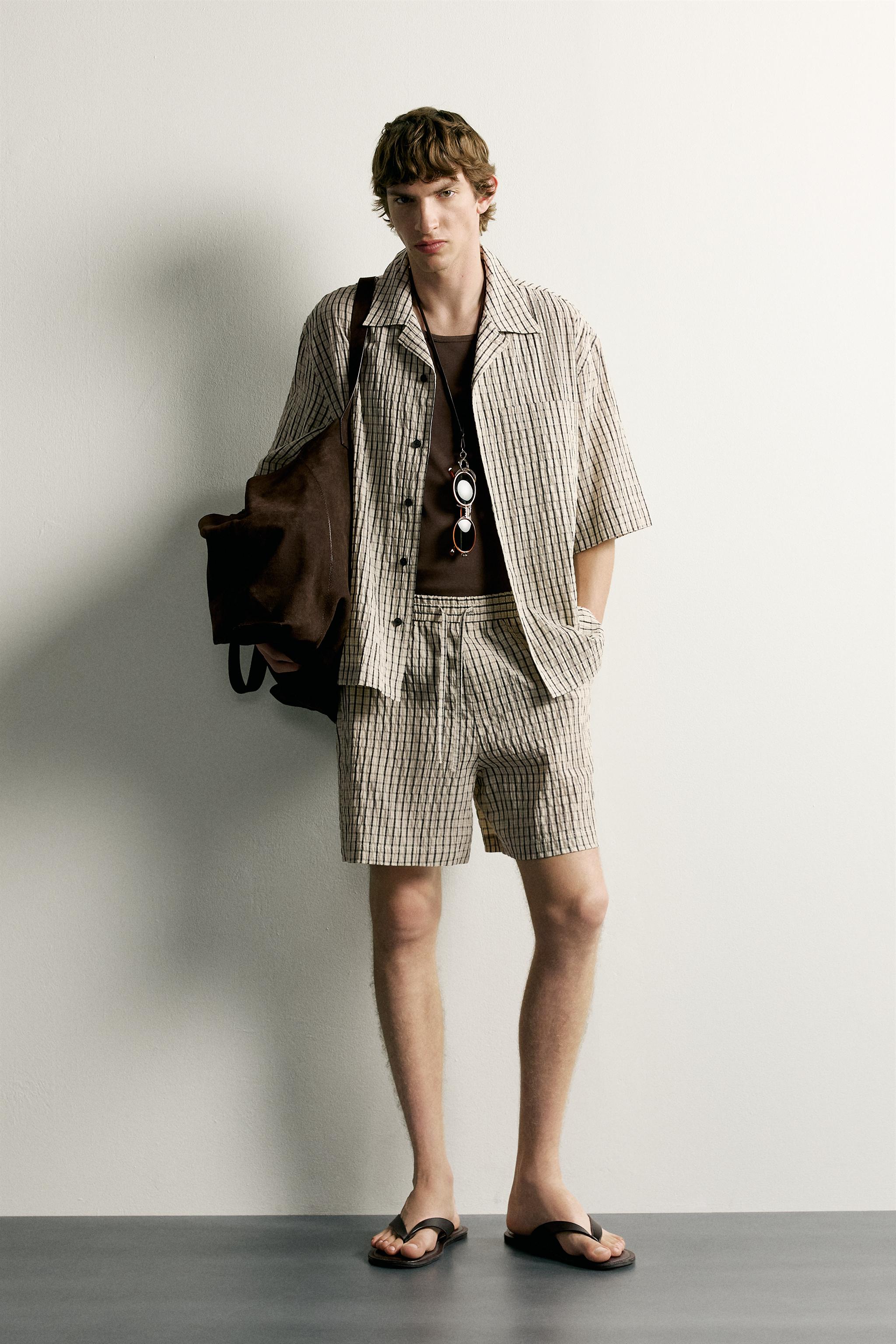 CHECKED RELAXED FIT SHORTS