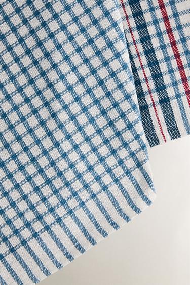 TORCHON COTON CARREAUX - Bleu de Zara - Image 2