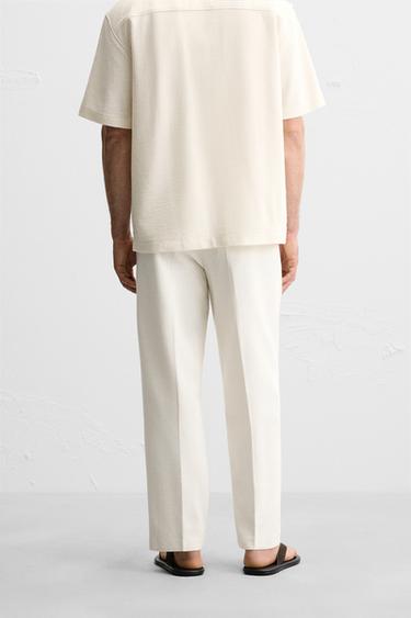 PANTALON REGULAR FIT STRUCTURE - Écru de Zara - Image 2