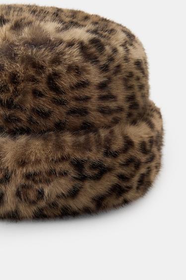 BONNET EFFET FOURRURE À IMPRIMÉ ANIMALIER - Leopard de Zara - Image 4