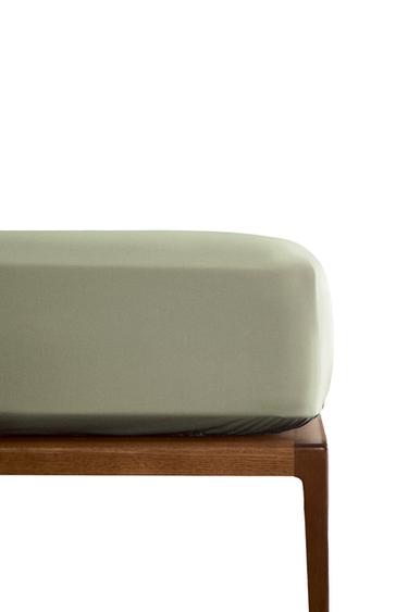 SÁBANA BAJERA ALGODÓN PERCAL | 40 CM ALTO (300 HILOS) - Verde vigoré de Zara