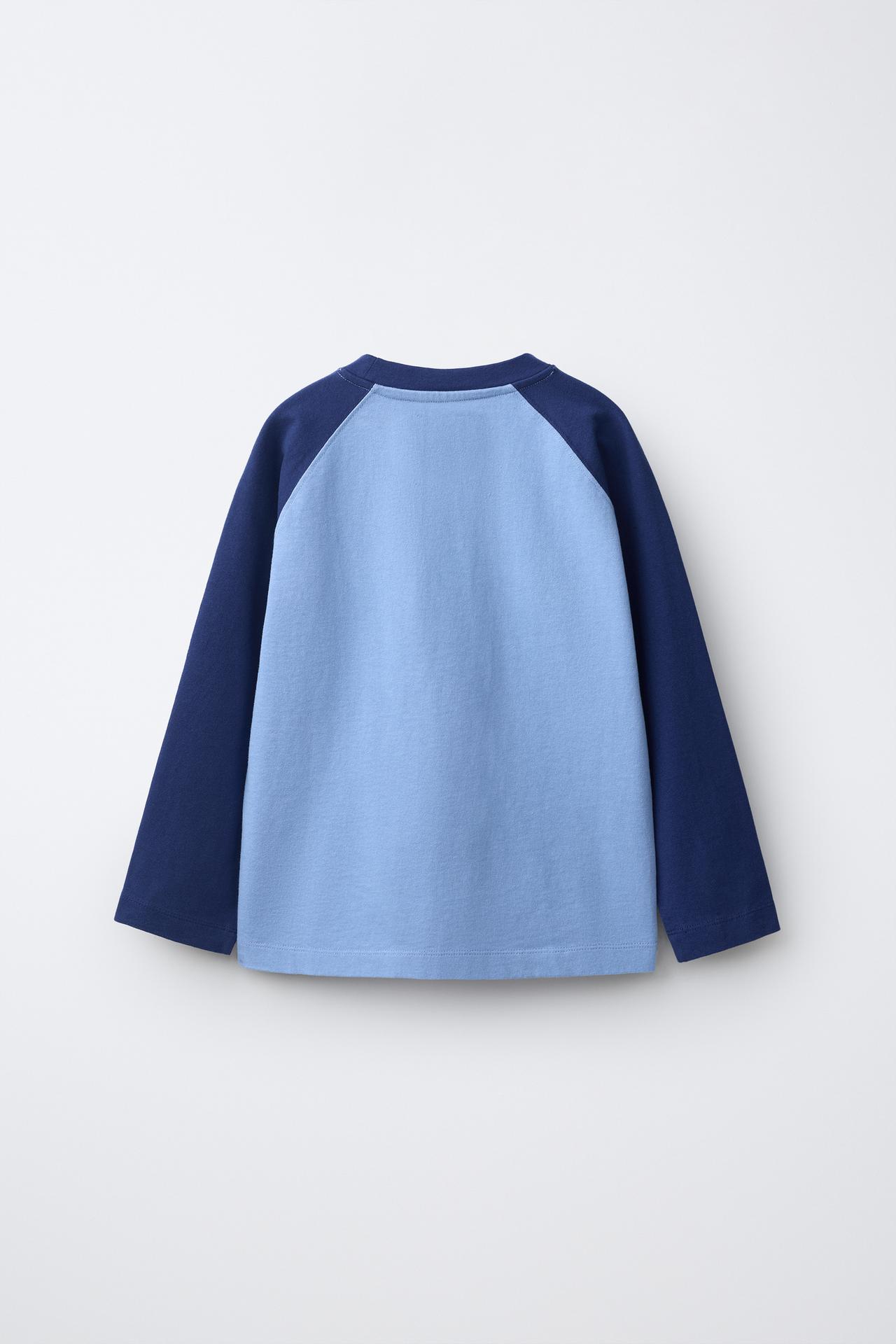 0FR. PARIS X ZARA RAGLAN LONG SLEEVE T-SHIRT — Blue