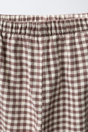 3-6 ANS / PYJAMA EN FLANELLE À CARREAUX VICHY - Marron de Zara - Image 6