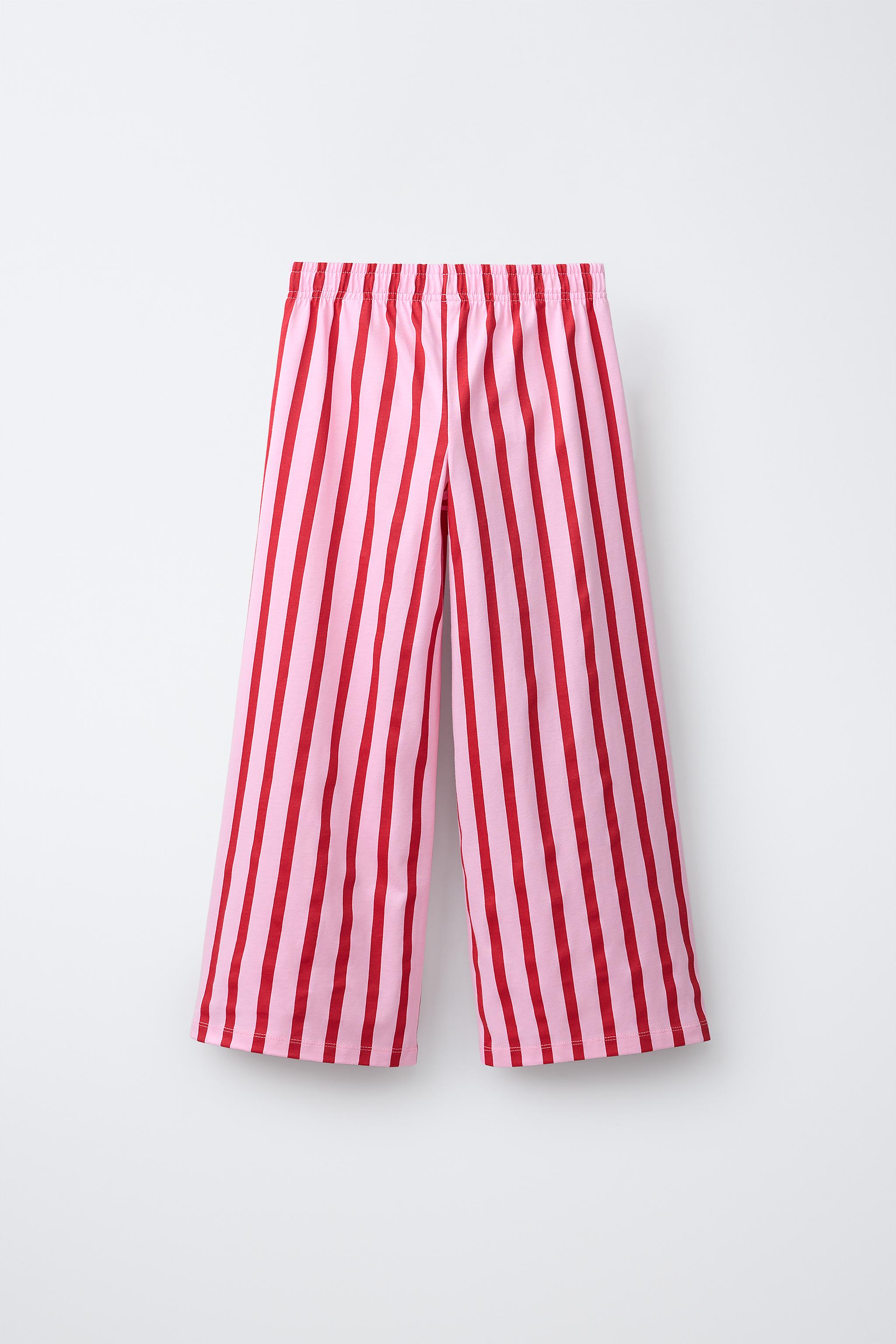 WIDE LEG STRIPED PANTS