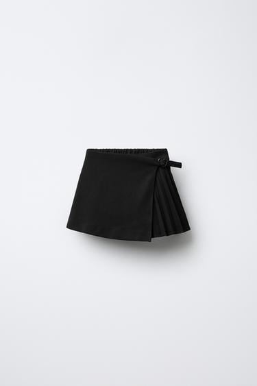 Zara SUKNJA-PANTALONE SA PLISIRANIM DETALJIMA I KOPČOM – Crna