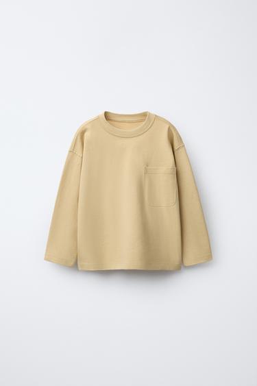 CAMISETA LISA BOLSILLO - Amarillo de Zara