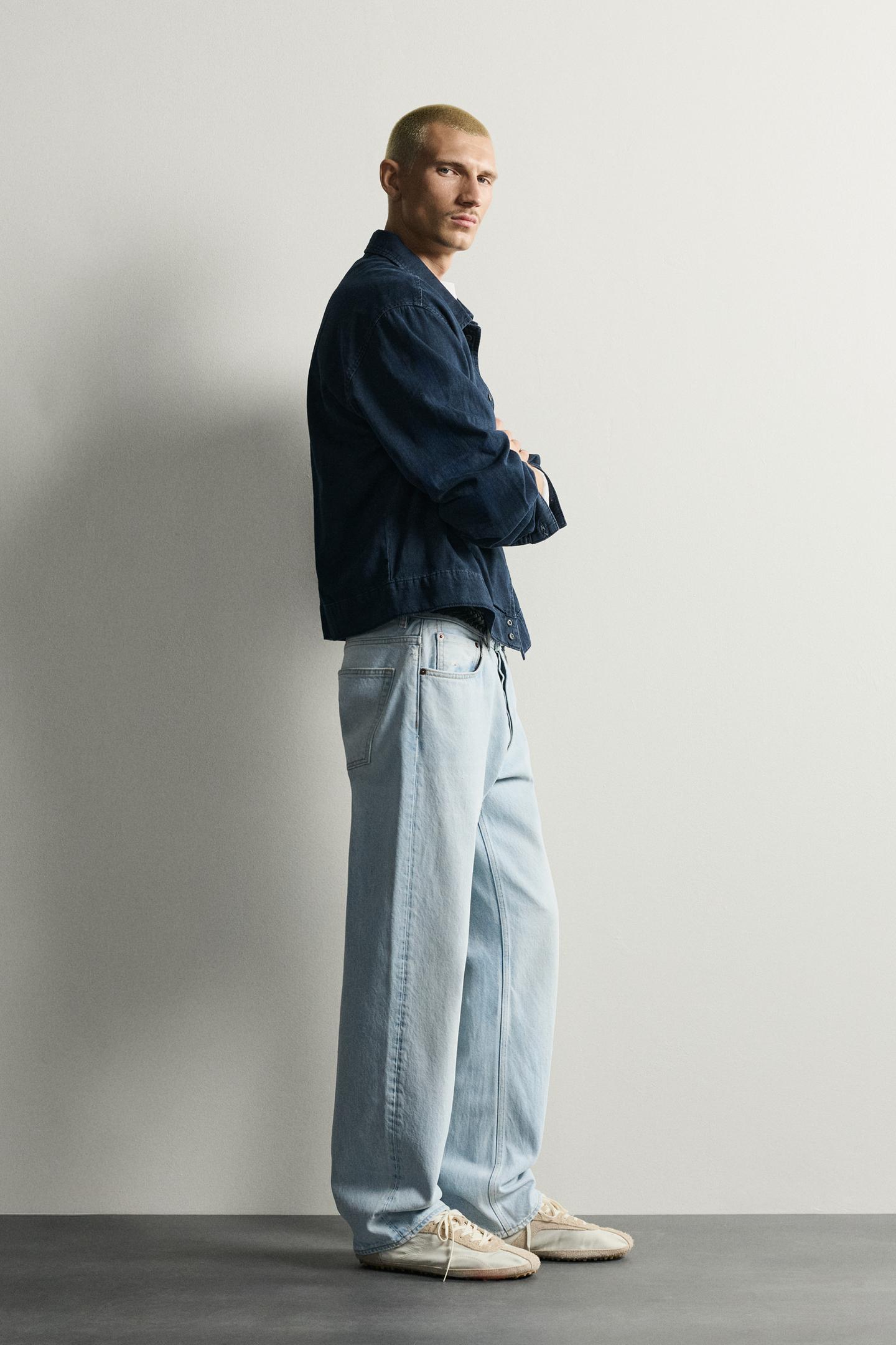 Мужские джинсы Zara Straight Ankle Fit, цвет: Светлый синий — фото 4