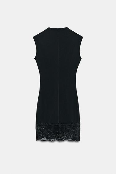 ROBE COURTE STRETCH EN DENTELLE - Noir de Zara - Image 3