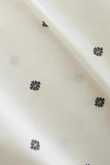 FLORAL PRINT FLAT SHEET - Oyster-white by Zara - Image 4