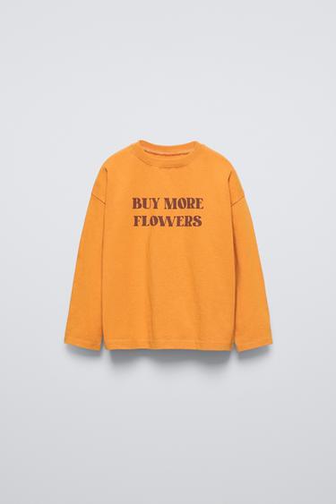 Zara TEXT T-SHIRT - Orange