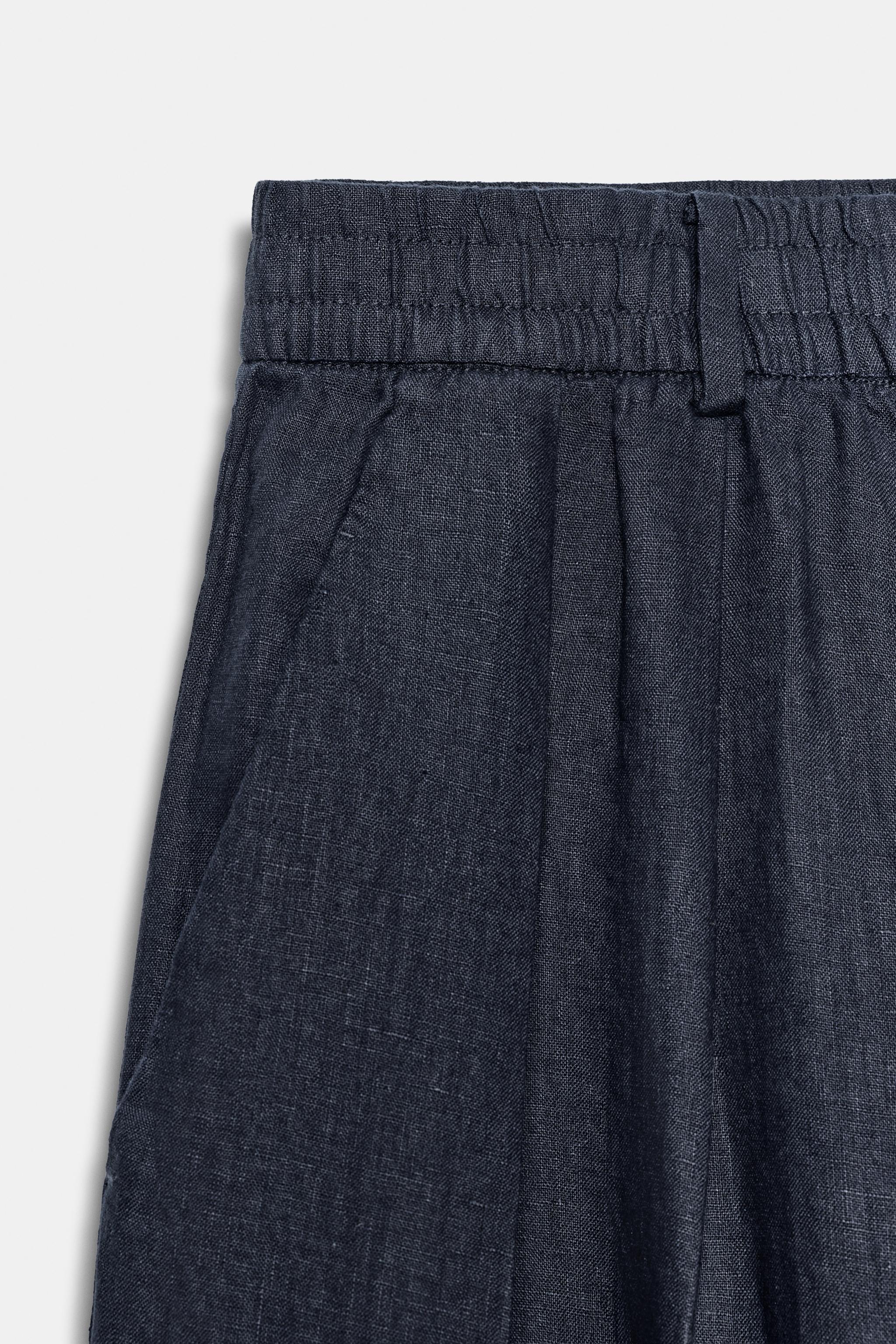 PLEATED LINEN PANTS ZW COLLECTION