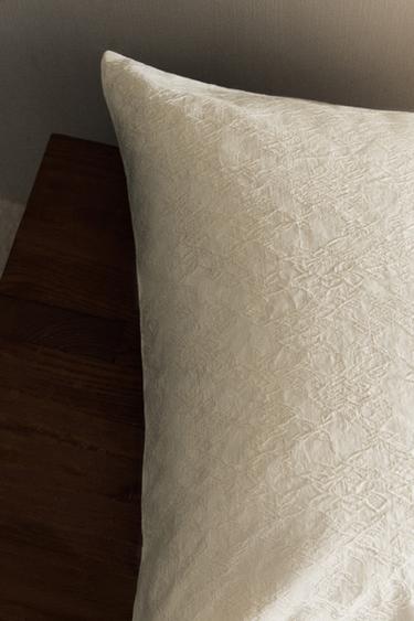 COTTON JACQUARD PILLOWCASE - Oyster-white by Zara - Image 5