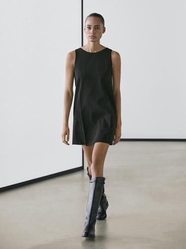 Vestido mini con lana - Negro de Zara - Imagen 0