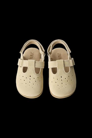 Zara BAREFOOT LEATHER CLOGS - Sandy Brown