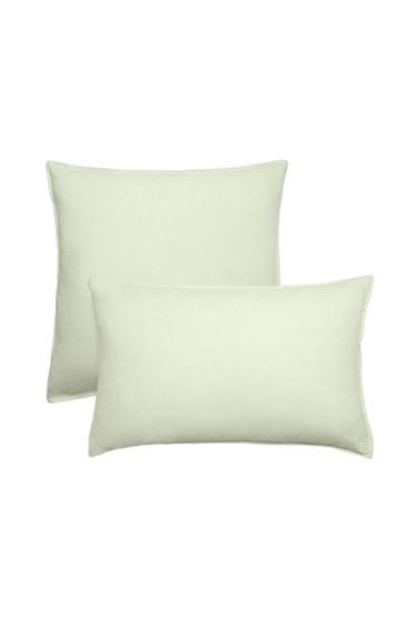 (140 GSM) WASHED LINEN PILLOWCASE - Light green by Zara