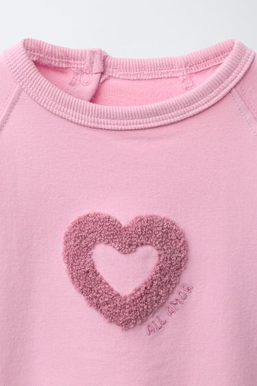 EMBROIDERED TOWELLING SWEATSHIRT AND JOGGERS SET - Pink by Zara - Image 2