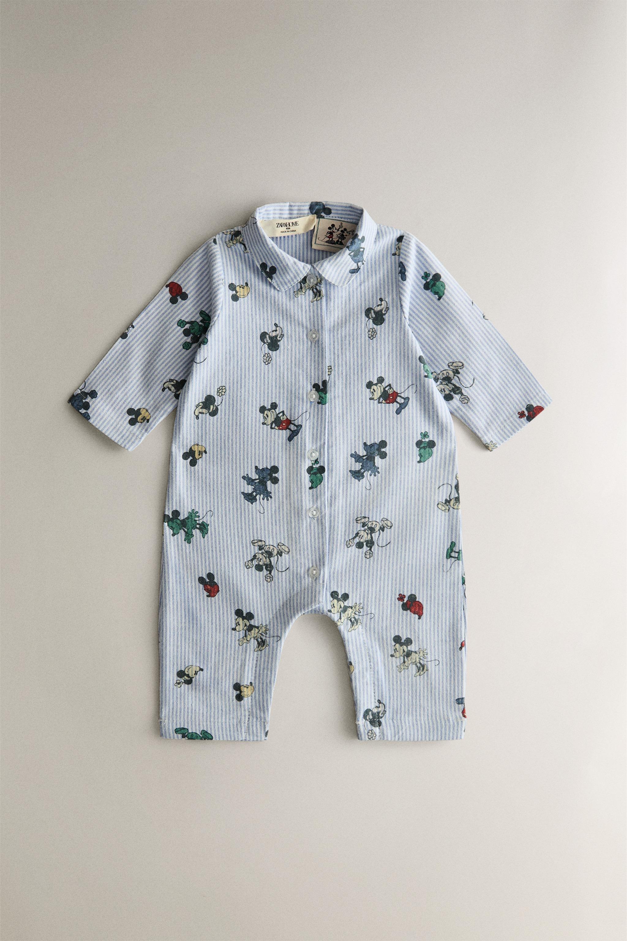 MICKEY & MINNIE © DISNEY FLANNEL BABY FOOTED ROMPER