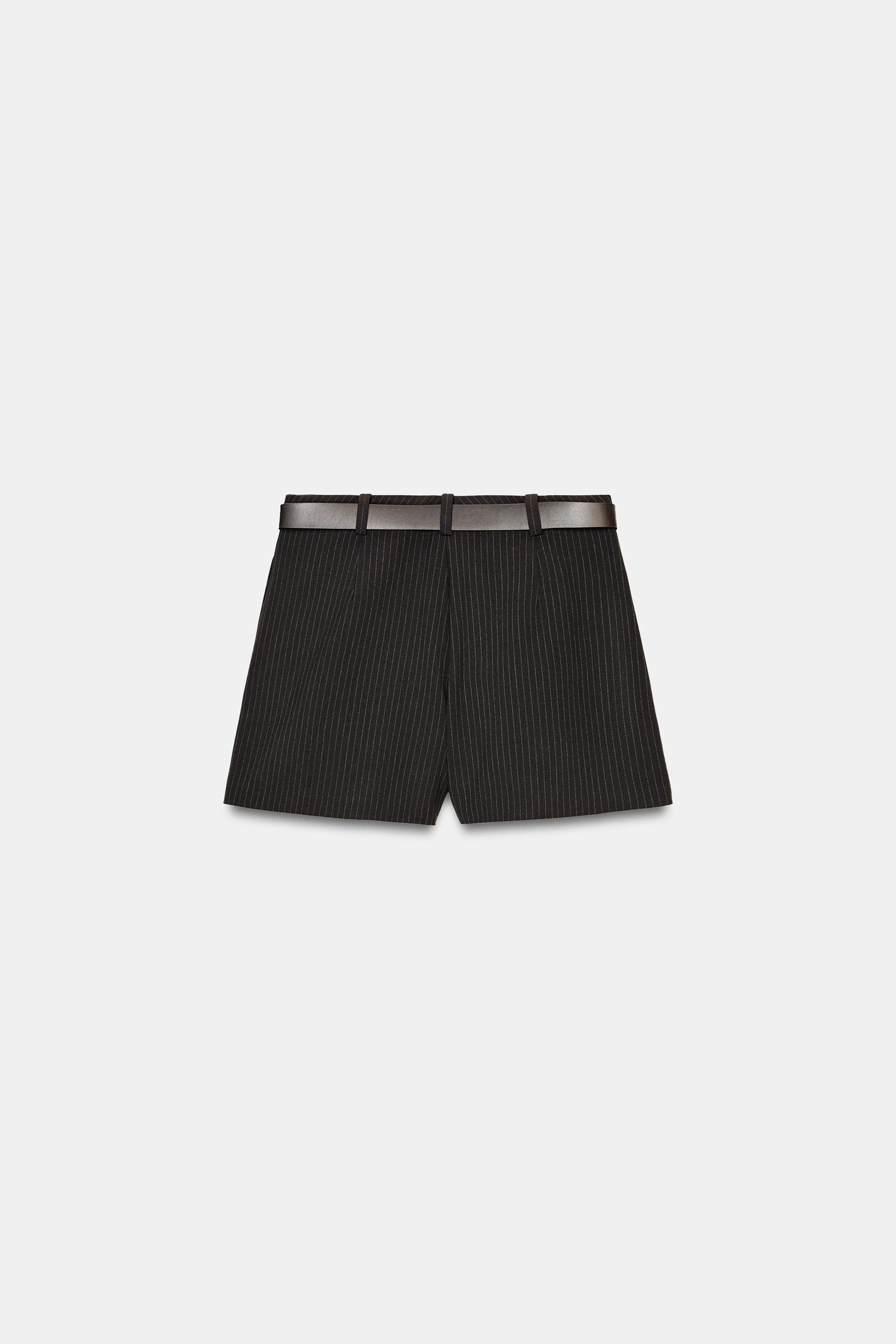 JUPE-PANTALON À CEINTURE RAYURES