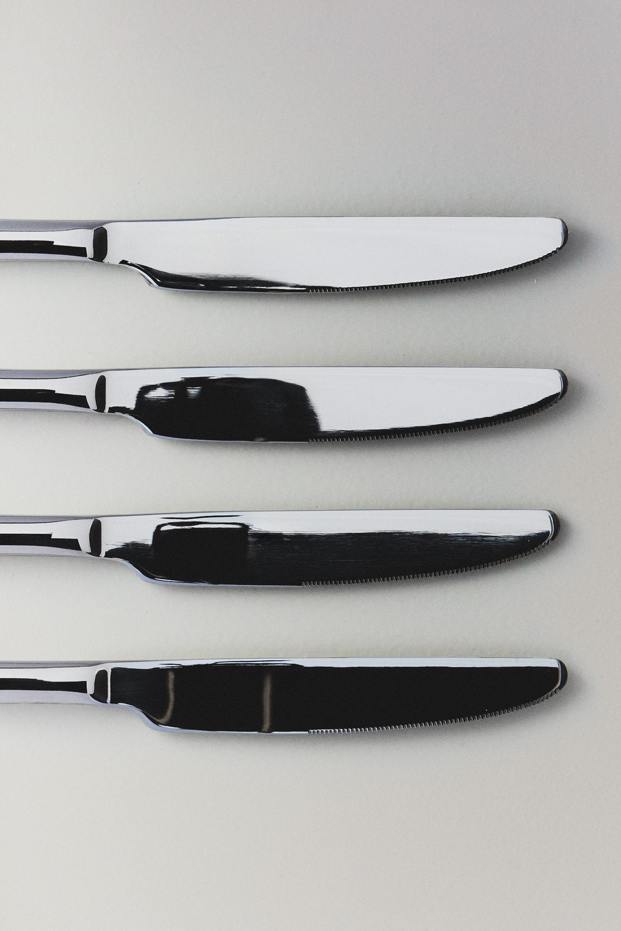 PACK OF SHINY STEEL KNIVES (PACK OF 4)