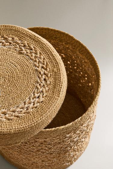 SEAGRASS BASKET WITH LID - Light beige by Zara - Image 1