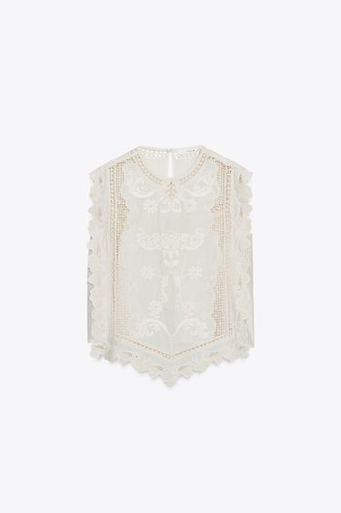 CHEMISE PLASTRON À VOLANT ZW COLLECTION - Blanc de Zara - Image 5