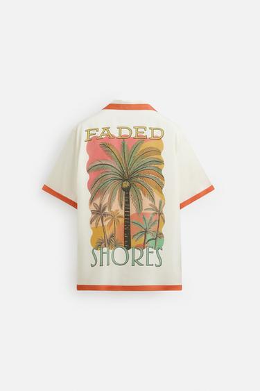 CONTRAST STRIPE SATIN SHIRT - Orange by Zara - Image 6