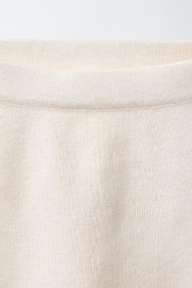 JUPE EN MAILLE AVEC LACETS EN CONTRASTE - Écru de Zara - Image 2