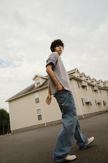 Zara 寬鬆版型牛仔褲 - 水洗藍色