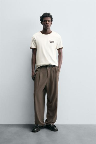 WIDE-LEG PLEATED TROUSERS - Mink by Zara - Image 0